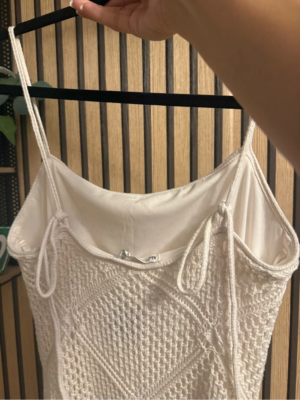 Abercrombie & Fitch Cream Crochet Fringe Maxi Dress